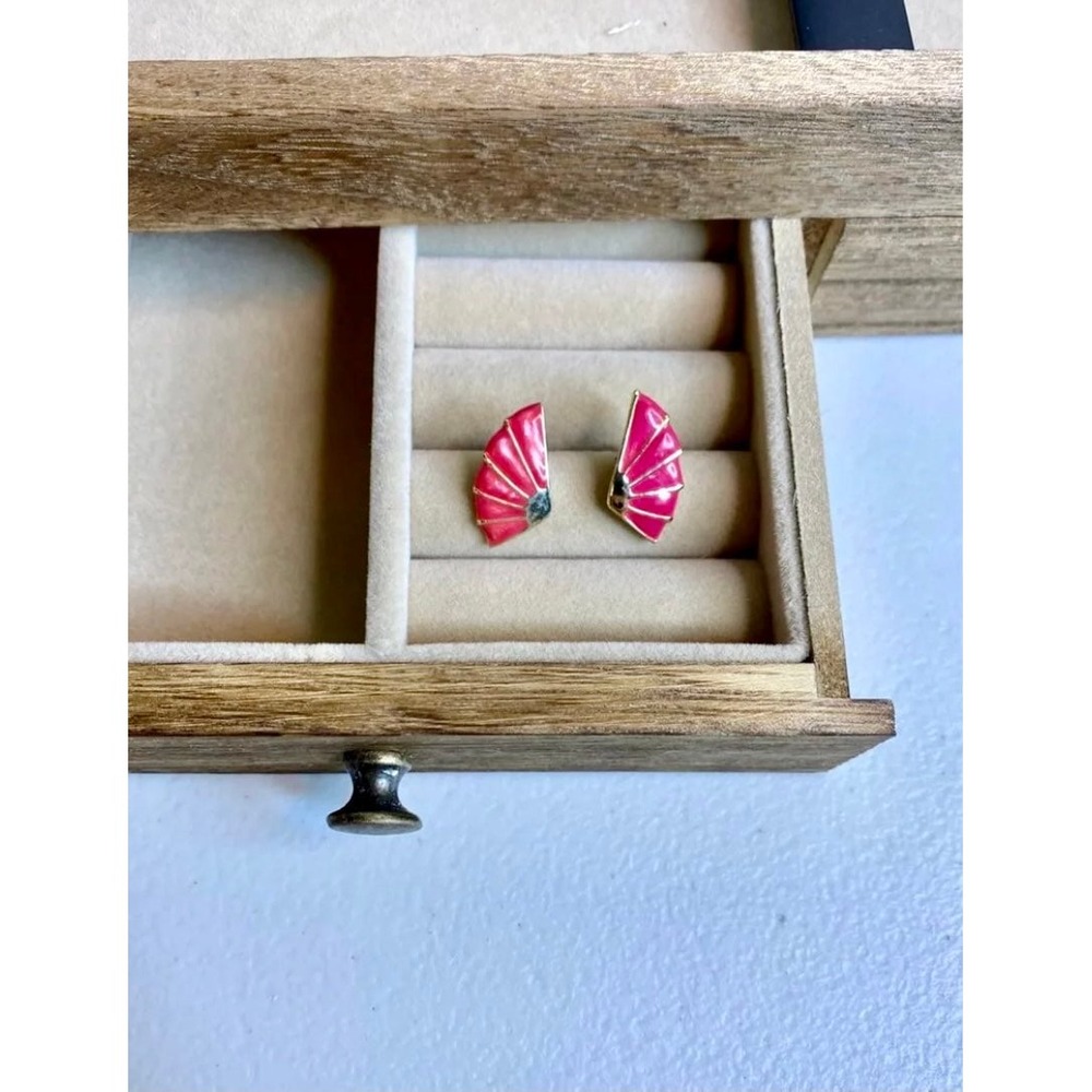 Retro Enamel Dragon Wing Stud Earrings‎